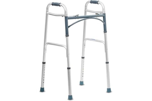 Foldable walking frame for elderly and patient mobility support